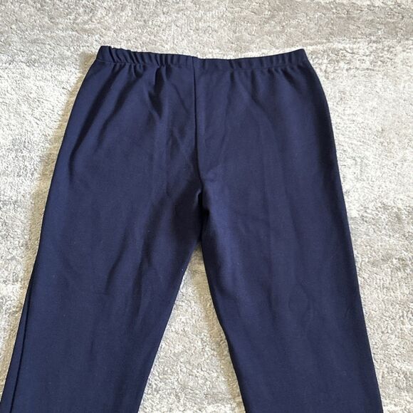 St John Pants Womens Petite Ponte Knit Stretch Ankle Navy Blue 26”x29” - Picture 6 of 6